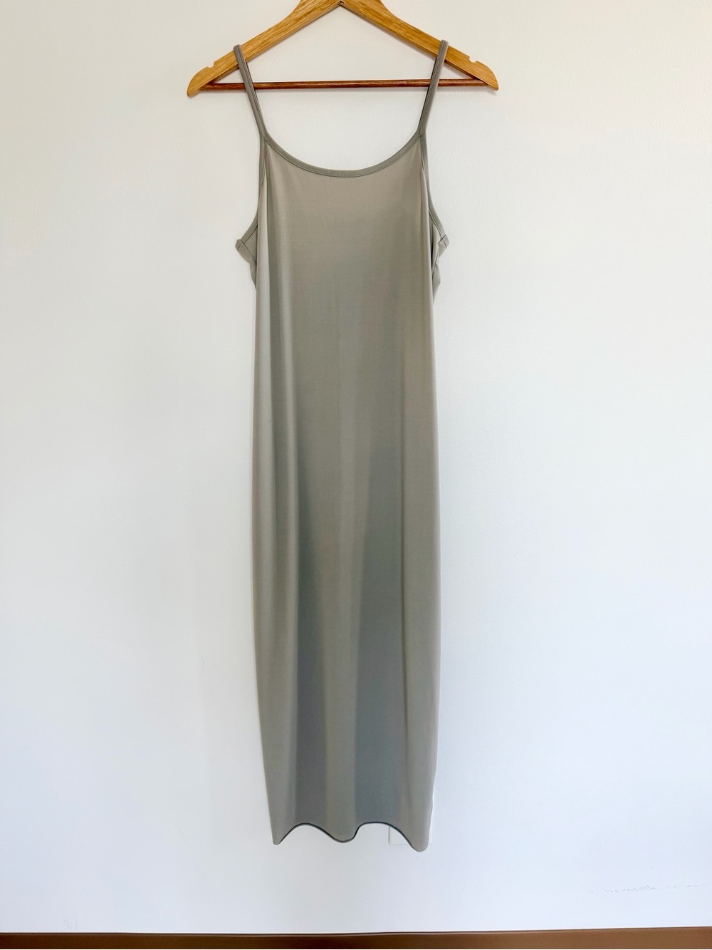 James Perse NWT $395 Long Slip Maxi Dress Sage Taupe Size 2